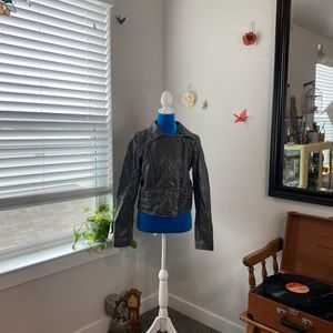 Grey Pleather Jacket
